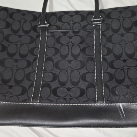 Authentic Coach 6088 Black Canvas &Leather Tote Laptop bag, business tote - Picture 6 of 8